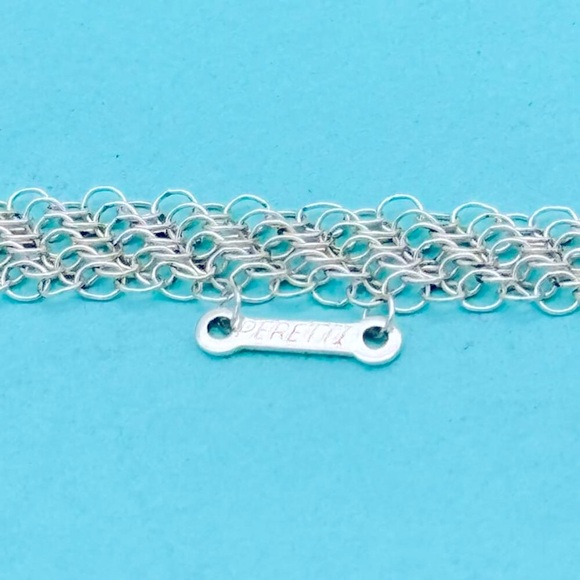 ๐ธ Authentic Tiffany & Co. Peretti Open Heart Pendant On Mesh Chain - Picture 7 of 9